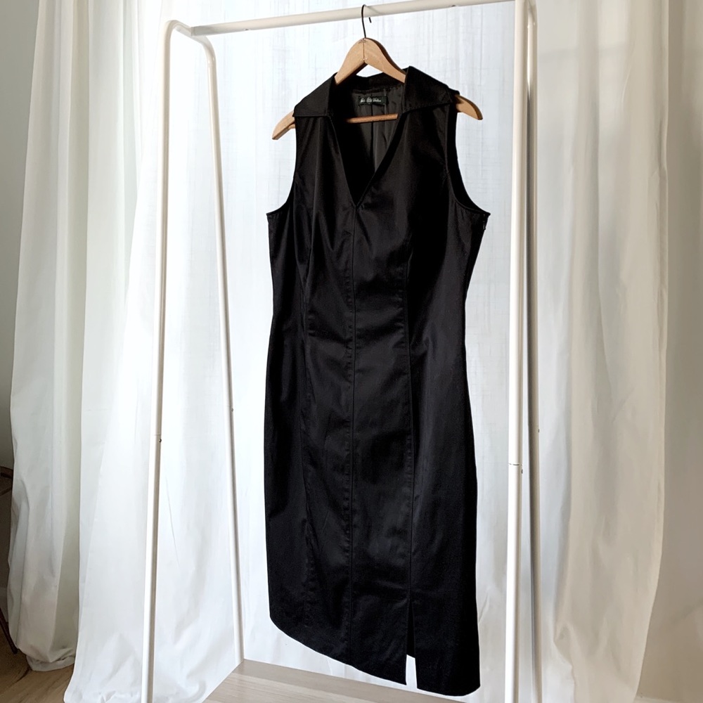 BROOKS BROTHERS Black Sheath Dress with Slit